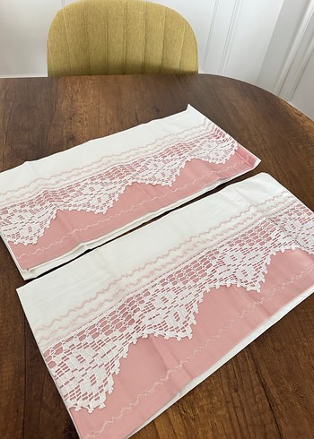 Nakışlı sarma Pembe Yastık Kılıfı Takımı - Görsel 2