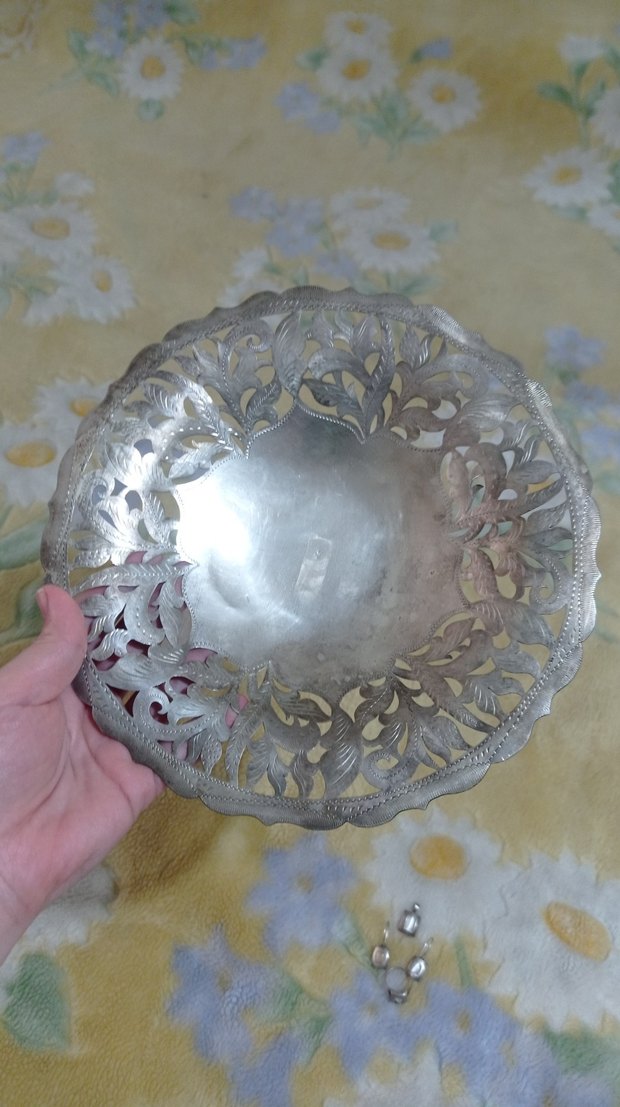 Antika 800 ayar gümüş şekerlik - Görsel 3