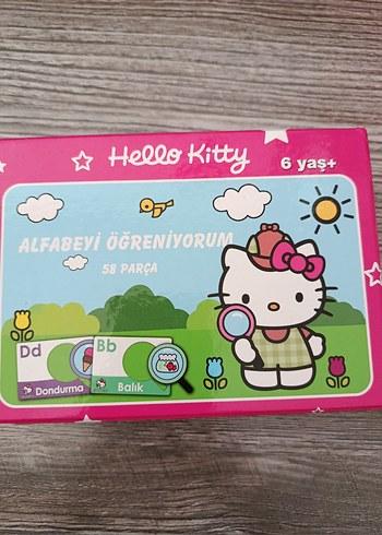 Hello Kitty 52 Parça İngilizce Kelime Öğrenme Puzzle(Toptan3set) - Görsel 3