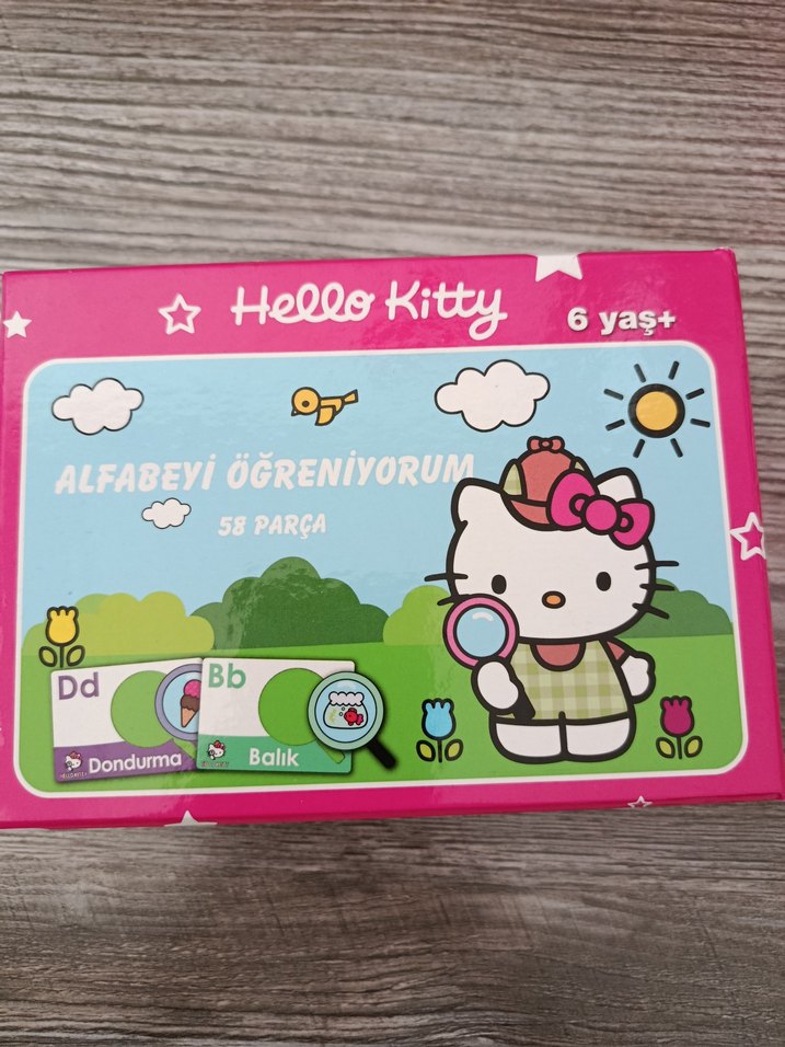 Hello Kitty 52 Parça İngilizce Kelime Öğrenme Puzzle(Toptan3set) - Görsel 3