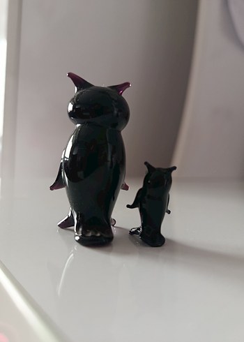 Cam Siyah Kedi ve Siyah Baykuş Figür Seti - Görsel 3