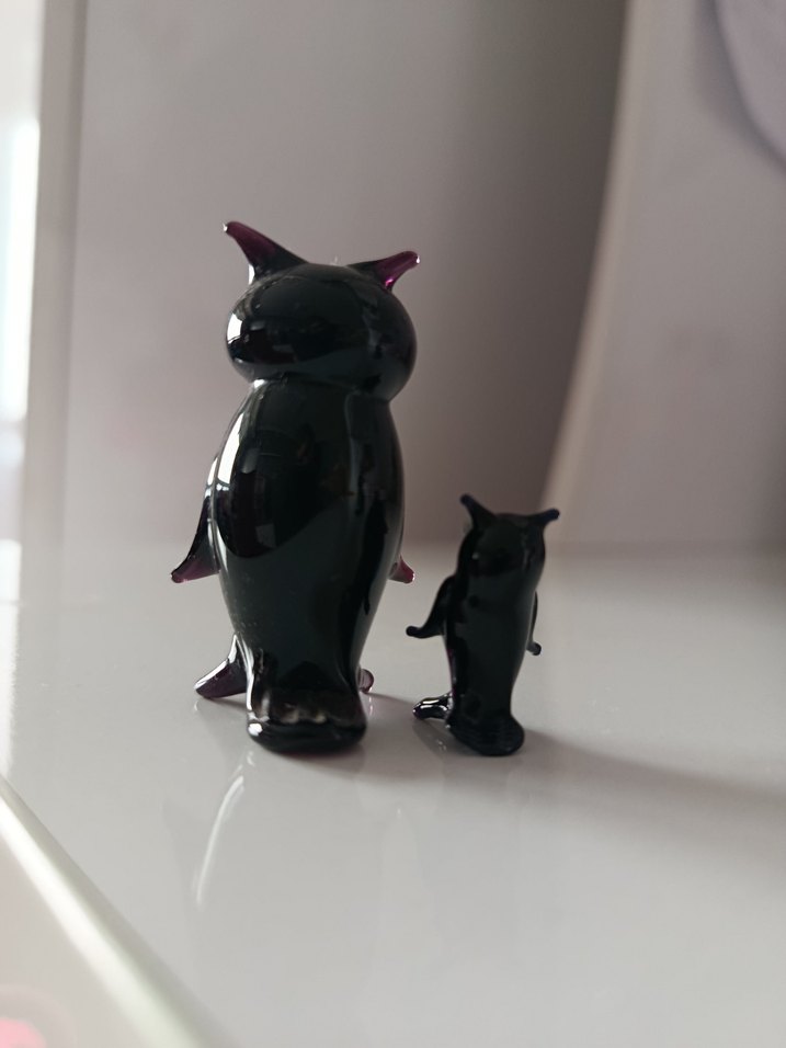 Cam Siyah Kedi ve Siyah Baykuş Figür Seti - Görsel 3