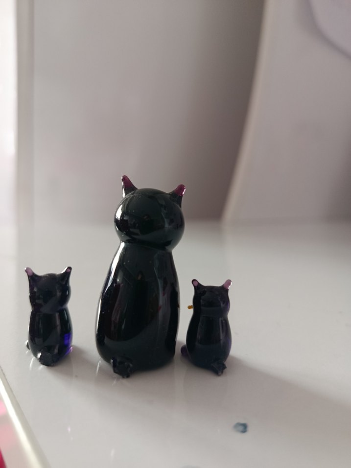 Cam Siyah Kedi ve Siyah Baykuş Figür Seti - Görsel 5