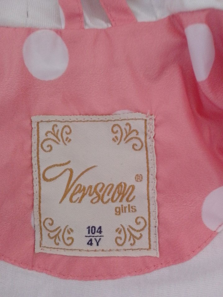 Kız Çocuk Pembe Kapüşonlu Puantiyeli Yağmurluk - Görsel 4