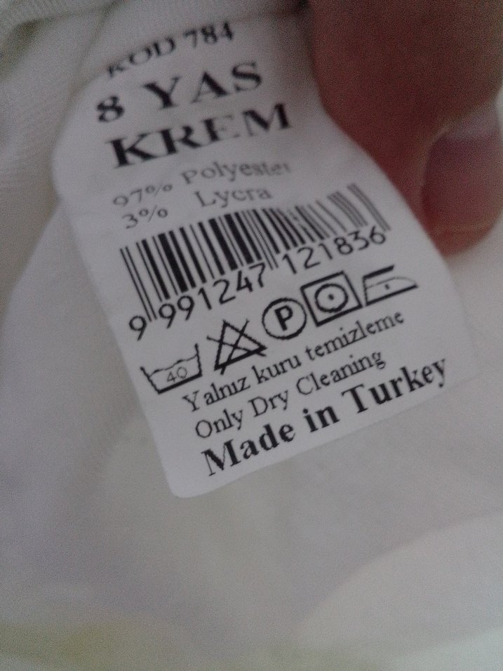 Beyaz Klasik Kız Çocuk Abiye Gelinlik Elbise - Görsel 4