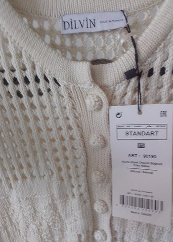 Uzun Beyaz Örgü Kadın Elbise - Görsel 3