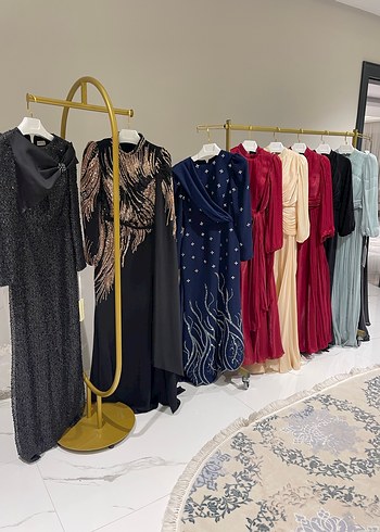 Çok Renkli Modern Klasik Uzun Abiye Elbise - Görsel 2