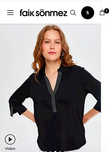 Zincir Detaylı Siyah Kadın Bluz faik sönmez xl - Görsel 4