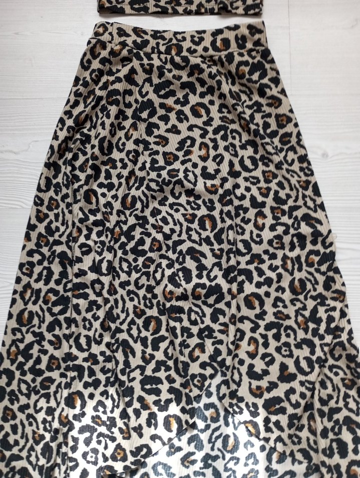 Bohem Tarz Kahverengi Leopar Desenli Uzun Elbise - Görsel 2