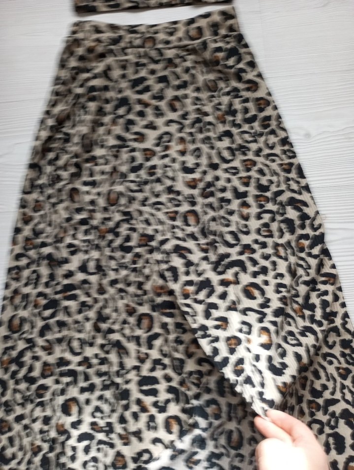 Bohem Tarz Kahverengi Leopar Desenli Uzun Elbise - Görsel 3