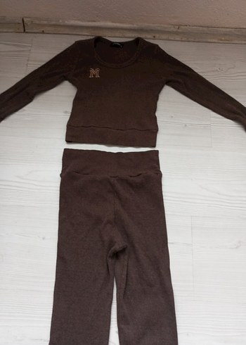 Kahverengi Uzun Kollu Kız Eşofman Takımı - Görsel 2