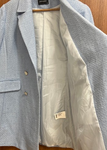 Düğmeli Bebek Mavisi Kadın Blazer Ceket - Görsel 4