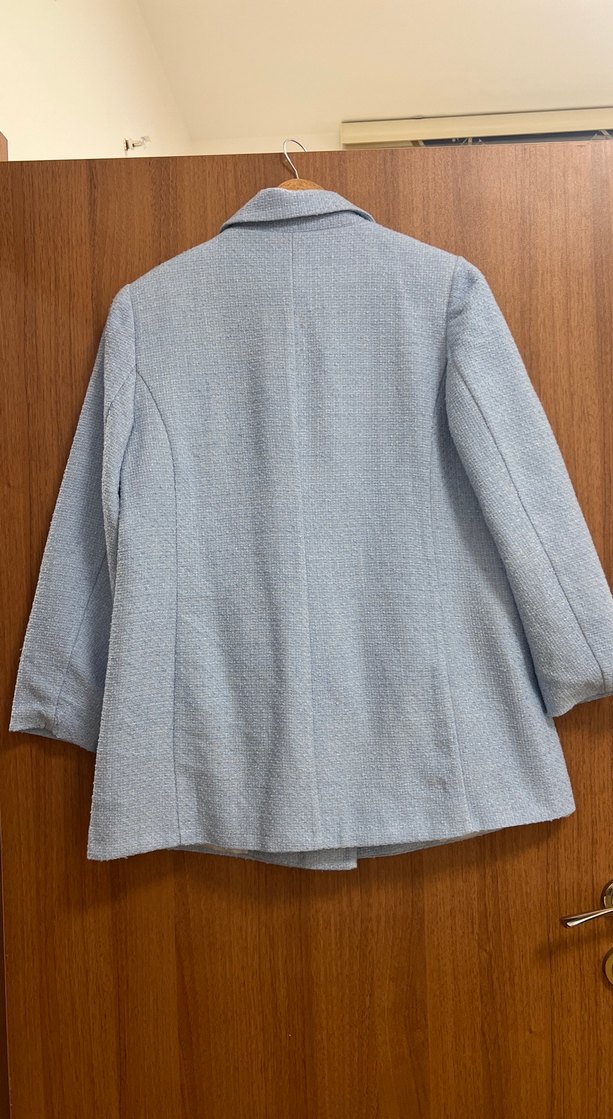 Düğmeli Bebek Mavisi Kadın Blazer Ceket - Görsel 5