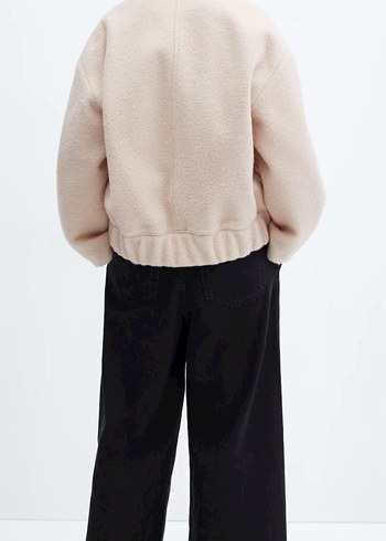 Bej Kadın Midi Bomber Ceket - Görsel 2