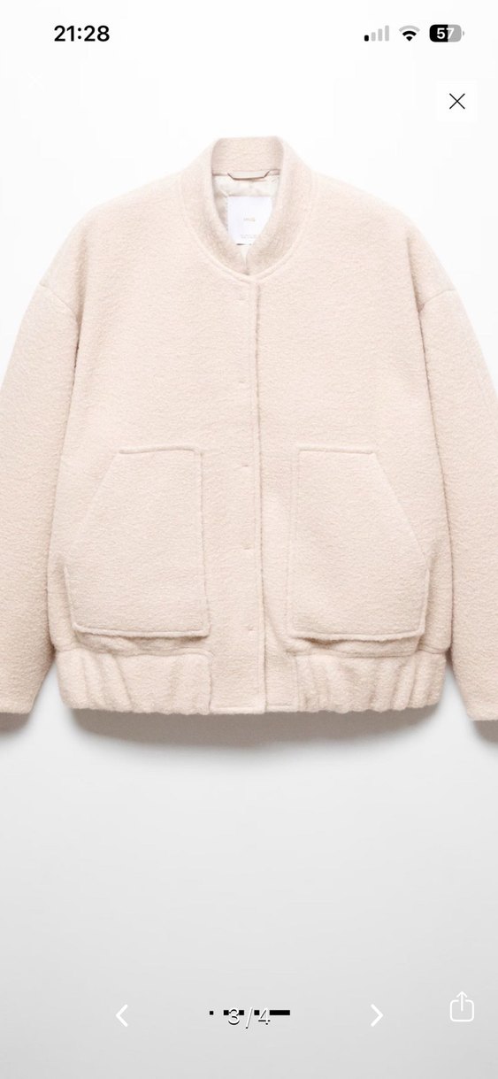 Bej Kadın Midi Bomber Ceket - Görsel 3