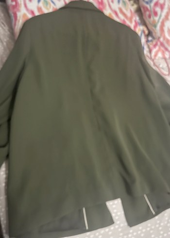 Kadın Haki Düğmeli Midi Ceket - Görsel 5