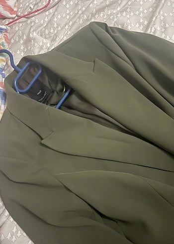 Kadın Haki Düğmeli Midi Ceket - Görsel 2