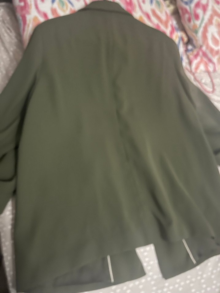 Kadın Haki Düğmeli Midi Ceket - Görsel 5