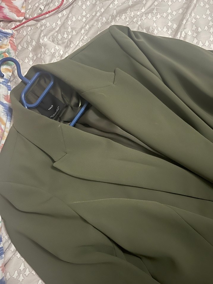 Kadın Haki Düğmeli Midi Ceket - Görsel 2