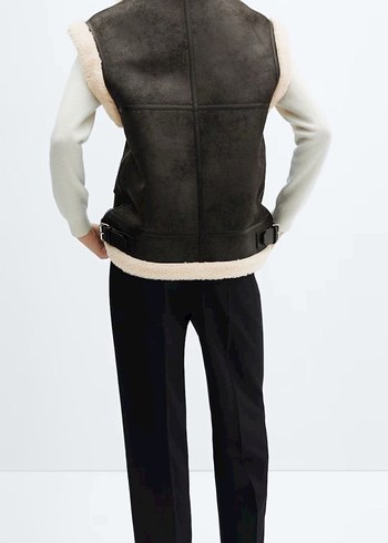 Kürk Detaylı Süet Kadın Yelek - Görsel 3