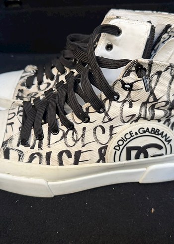 Dolce & Gabbana Siyah Beyaz Grafiti Sneaker