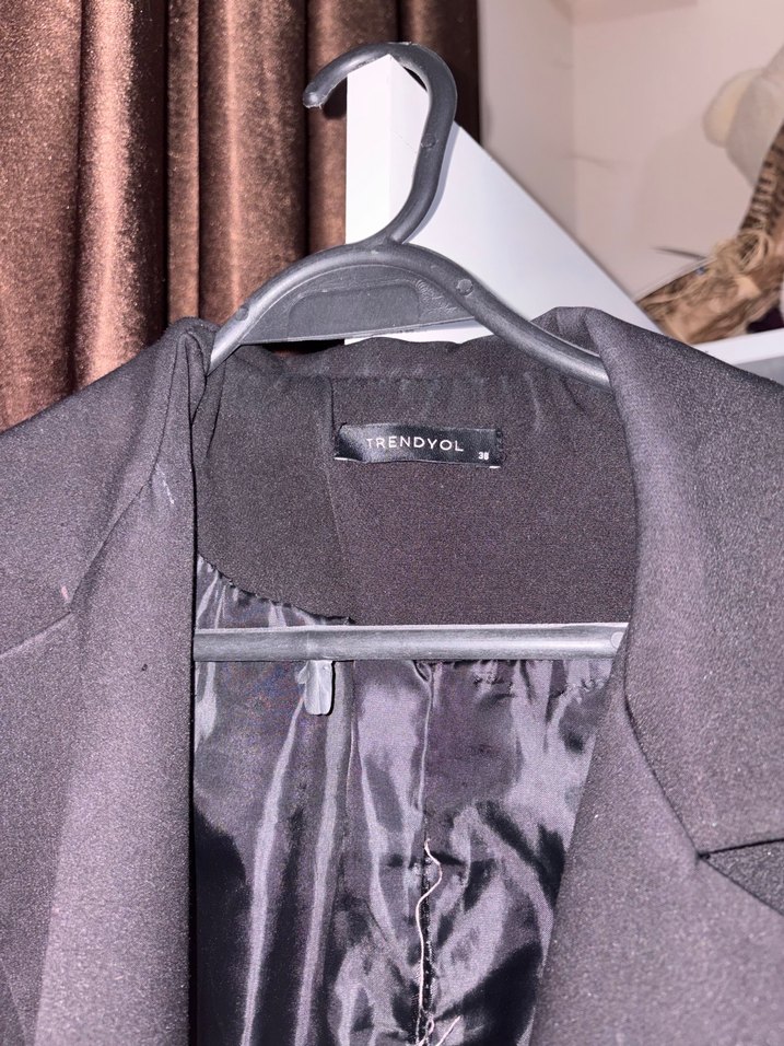 Siyah Düğmeli Kadın Blazer Ceket - Görsel 2