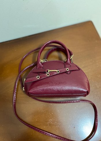 Bordo Deri Kadın Omuz Çantası - Görsel 2