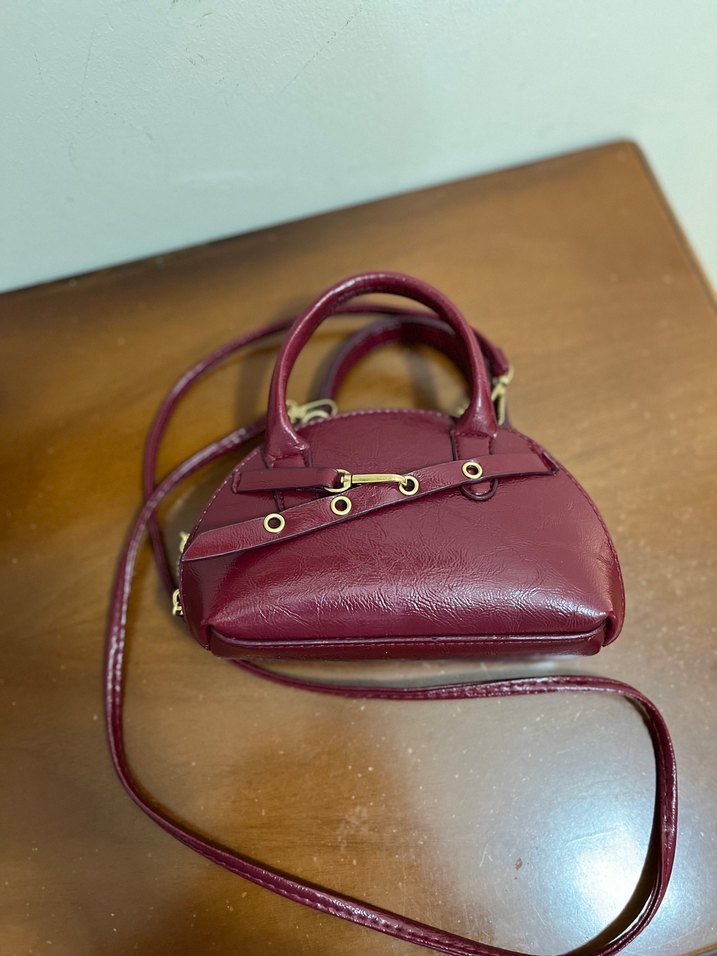 Bordo Deri Kadın Omuz Çantası - Görsel 2