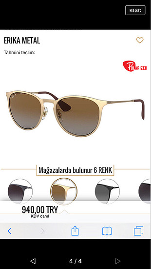 Ray-ban güneş gözlüğü