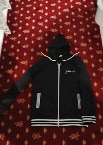 Siyah Kapüşonlu Fermuarlı Erkek Polar Fosforlu - Görsel 3