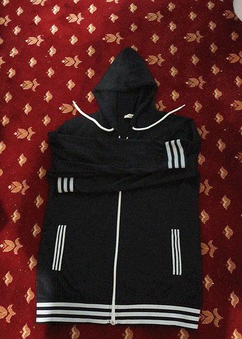 Siyah Kapüşonlu Fermuarlı Erkek Polar Fosforlu - Görsel 2