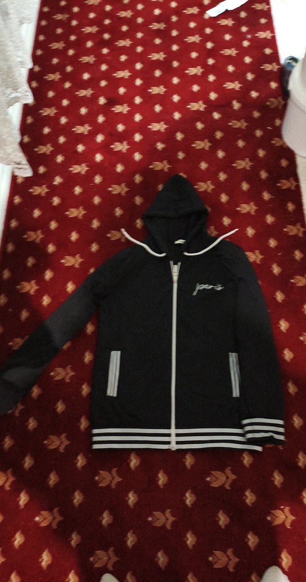 Siyah Kapüşonlu Fermuarlı Erkek Polar Fosforlu - Görsel 3