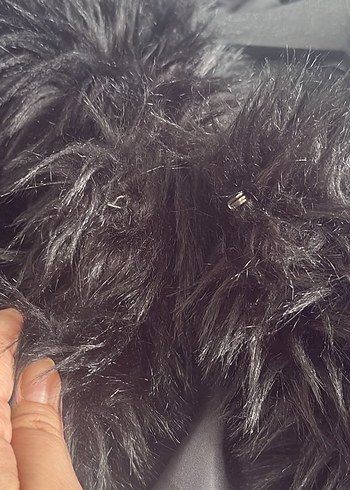 Siyah Kürk Detaylı Kadın Midi Ceket - Görsel 8