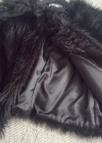 Siyah Kürk Detaylı Kadın Midi Ceket - Görsel 6