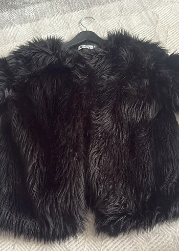 Siyah Kürk Detaylı Kadın Midi Ceket - Görsel 5