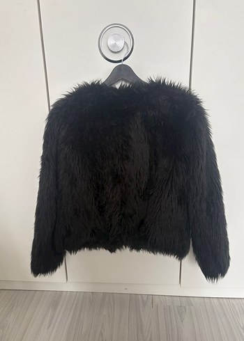 Siyah Kürk Detaylı Kadın Midi Ceket - Görsel 2