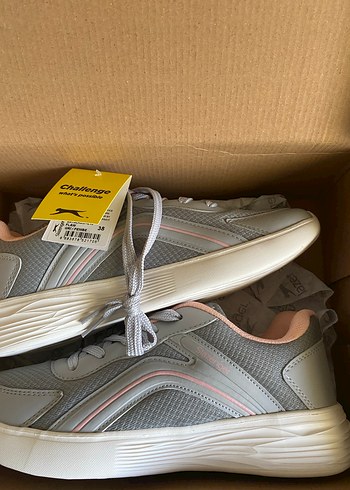 Gri Şık Kadın Spor Ayakkabı Velcro Bantlı - Görsel 3