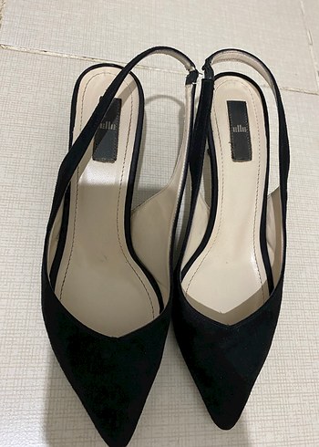 Siyah Süet Tokalı Stiletto - Görsel 2