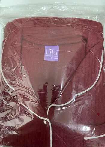 Lila Kırmızı Uzun Kollu Kadın Pijama Takımı - Görsel 2