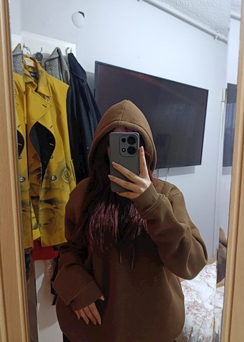 Koton Kahverengi Kapüşonlu Sweatshirt (XXL Beden) - Görsel 2