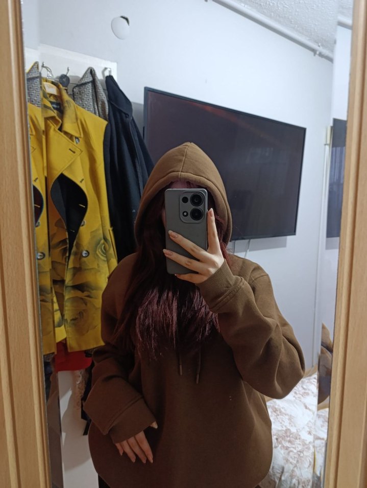 Koton Kahverengi Kapüşonlu Sweatshirt (XXL Beden) - Görsel 2