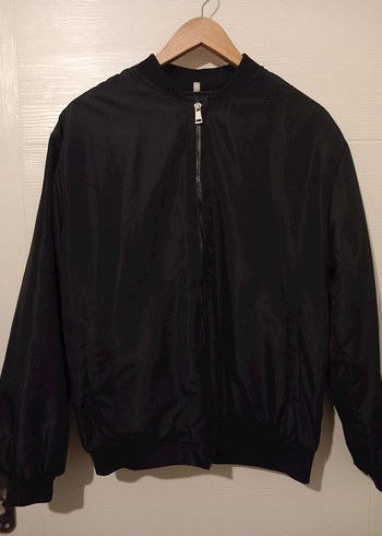Siyah Fermuarlı Kadın Bomber Ceket XL Beden - Görsel 4