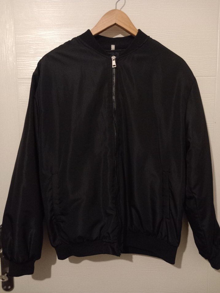 Siyah Fermuarlı Kadın Bomber Ceket XL Beden - Görsel 4