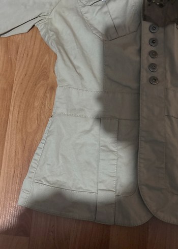 Düğmeli Bej kadın Ceket - Görsel 3