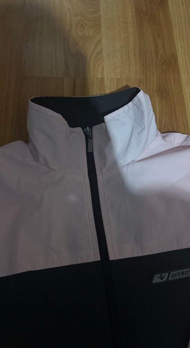 Kadın Fermuarlı pembe-antrasit Spor Ceket - Görsel 4