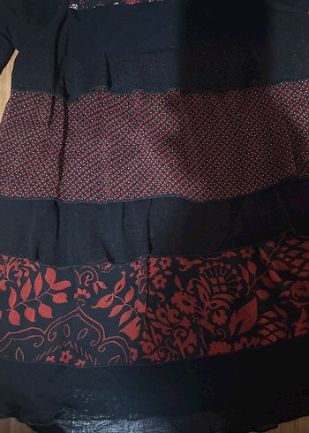 Uzun Kollu Bordo Desenli Bohem bluz - Görsel 2