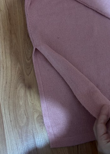 V Yaka Kadın toz pembe Rahat Kesim Kazak - Görsel 2