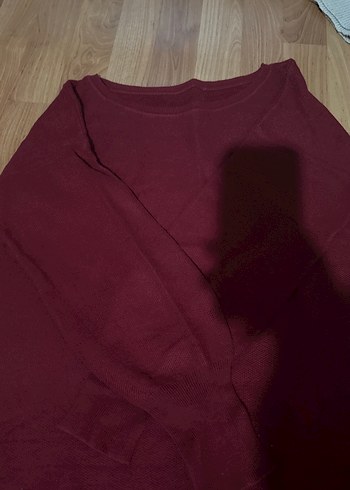 Bordo Kadın Uzun Kollu Triko Kazak - Görsel 2