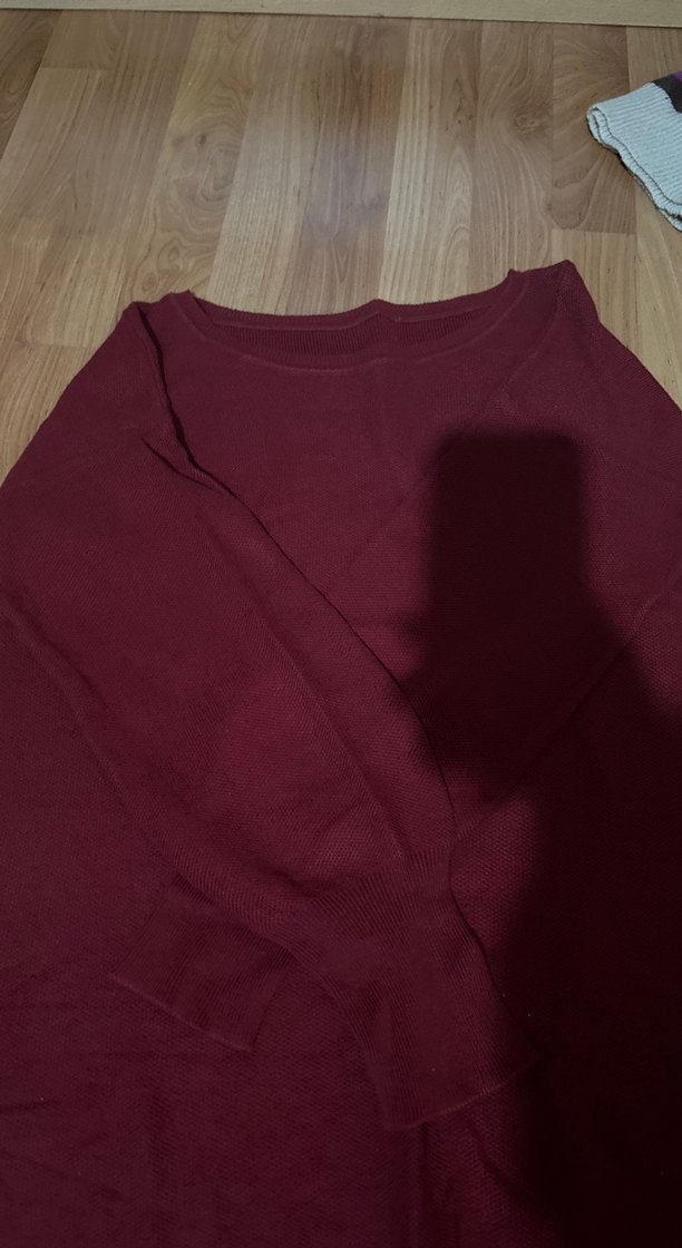 Bordo Kadın Uzun Kollu Triko Kazak - Görsel 2