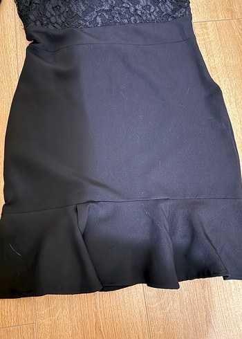 Dantelli Tek Omuz Siyah Midi Abiye Elbise - Görsel 5